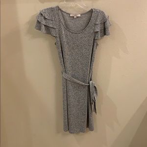 LOFT Dress ruffle sleeves MEDIUM
